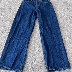 BDG Jeans Women’s Size 28 Dark Wash High Rise Tapered Baggy Zip Fly Button Close